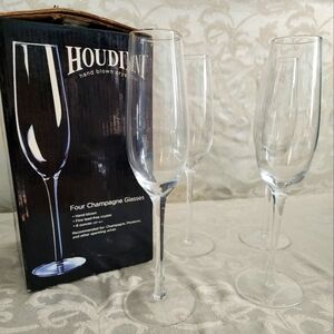 Houdini Crystal Champagne Glasses set of 4